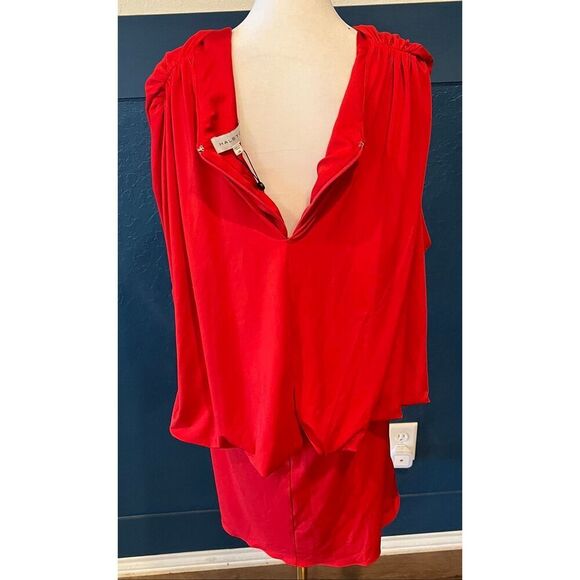 Halston RIA V NECK JERSEY DRESS -14 - Picture 6 of 9